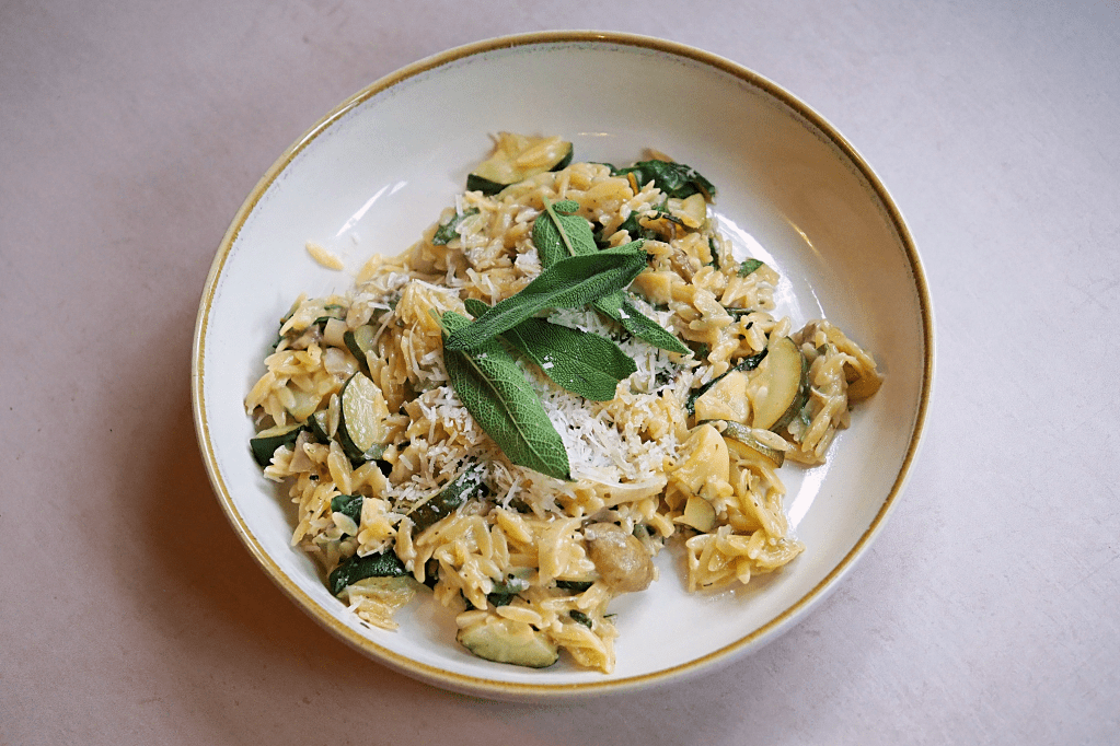 Creamy Courgette and Mushroom Autumn&nbsp;Orzo