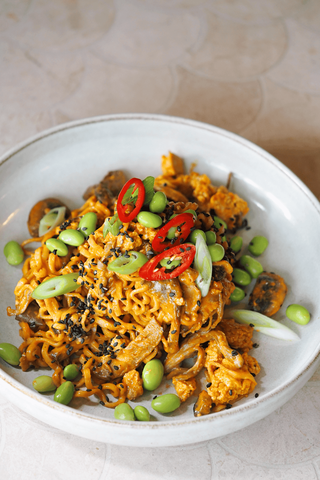 Spicy Tofu & Mushroom&nbsp;Noodles