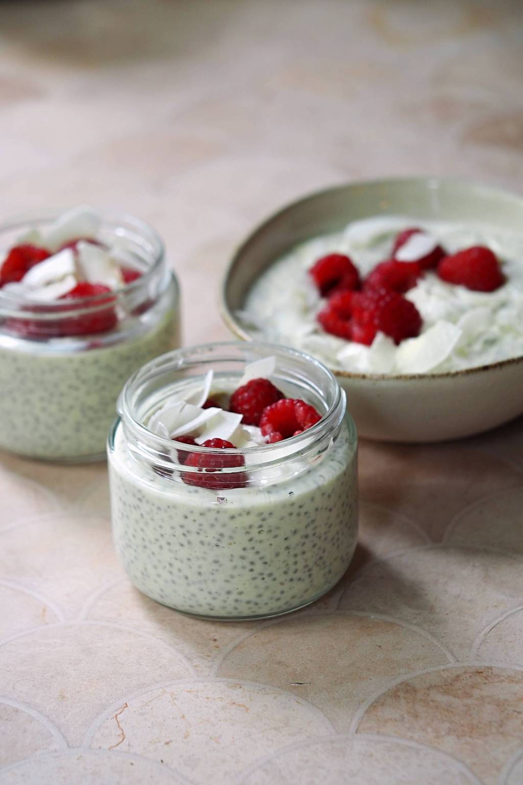 Mango, Raspberry & Coconut Chia Pudding with&nbsp;Kefir