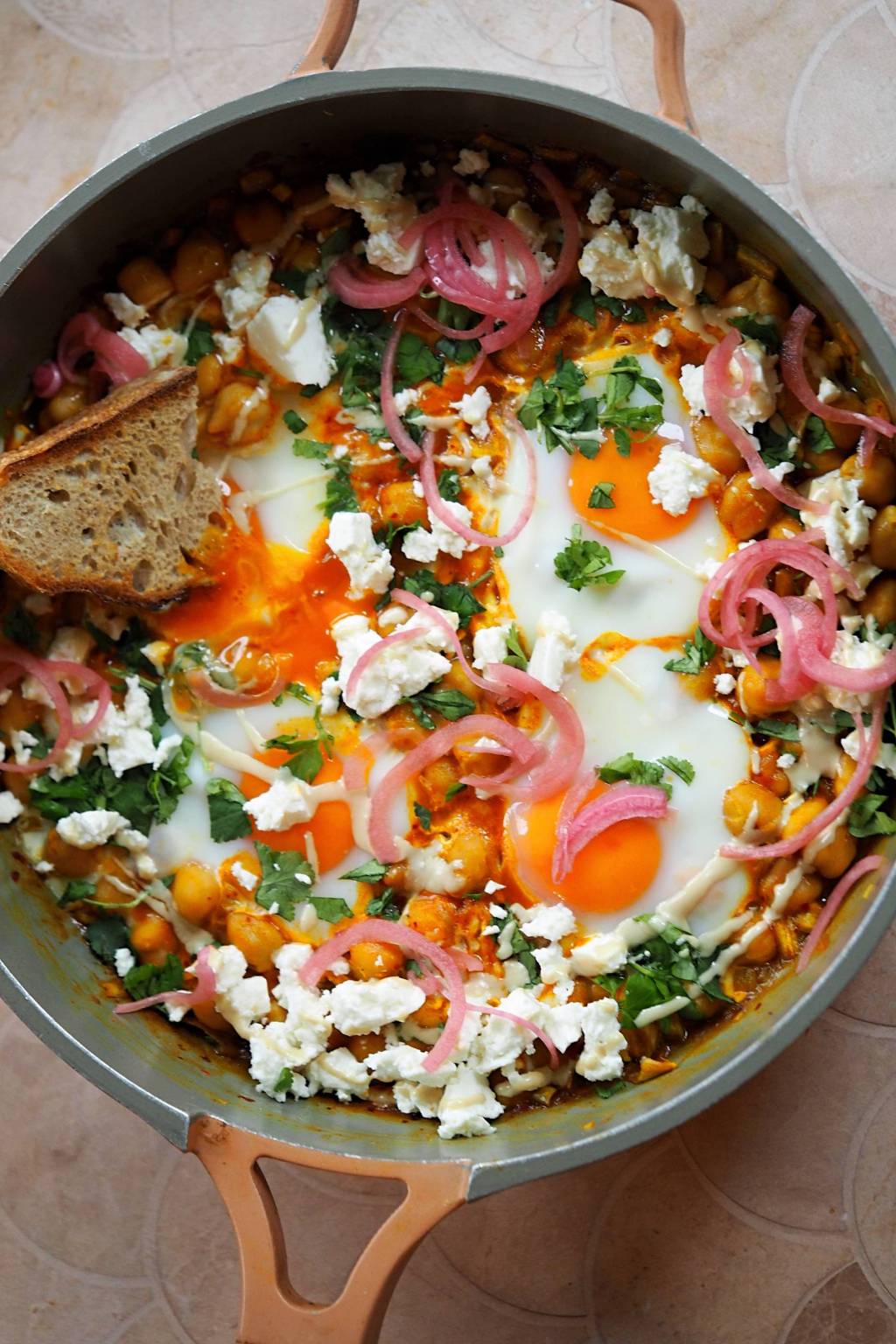 Turmeric & Harissa Chickpeas with&nbsp;Eggs