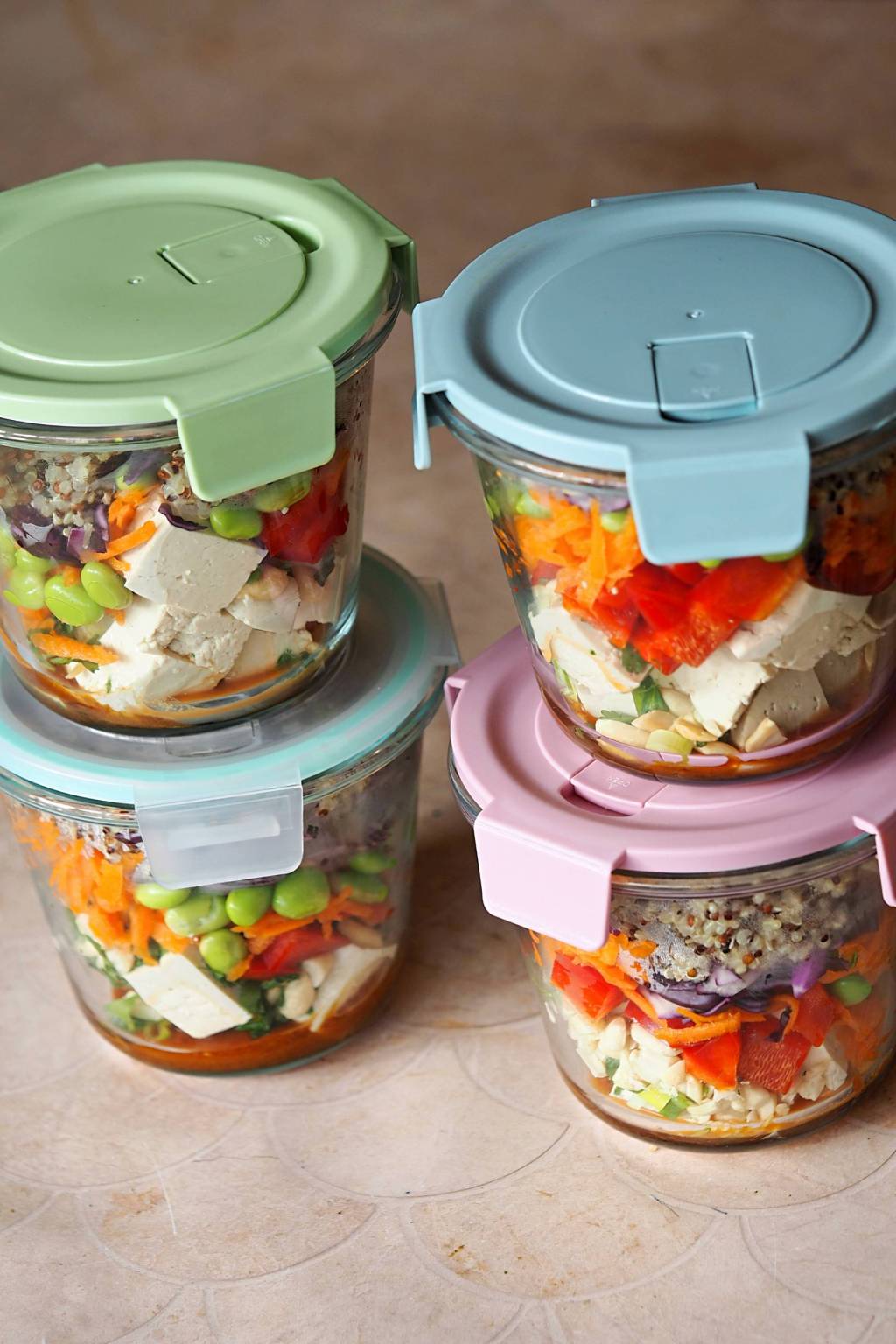 Spicy Peanut Tofu Salad Prep&nbsp;Pots